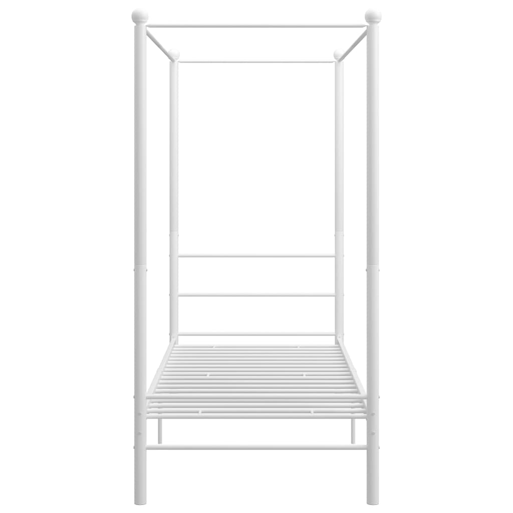 Okvir za krevet s nadstrešnicom bijeli metalni 100 x 200 cm