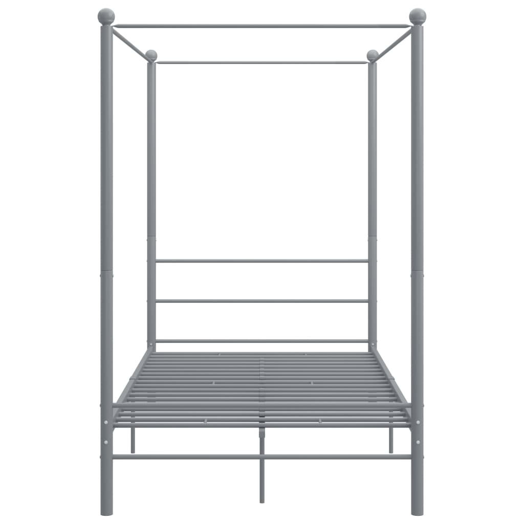 Okvir za krevet s nadstrešnicom sivi metalni 120 x 200 cm