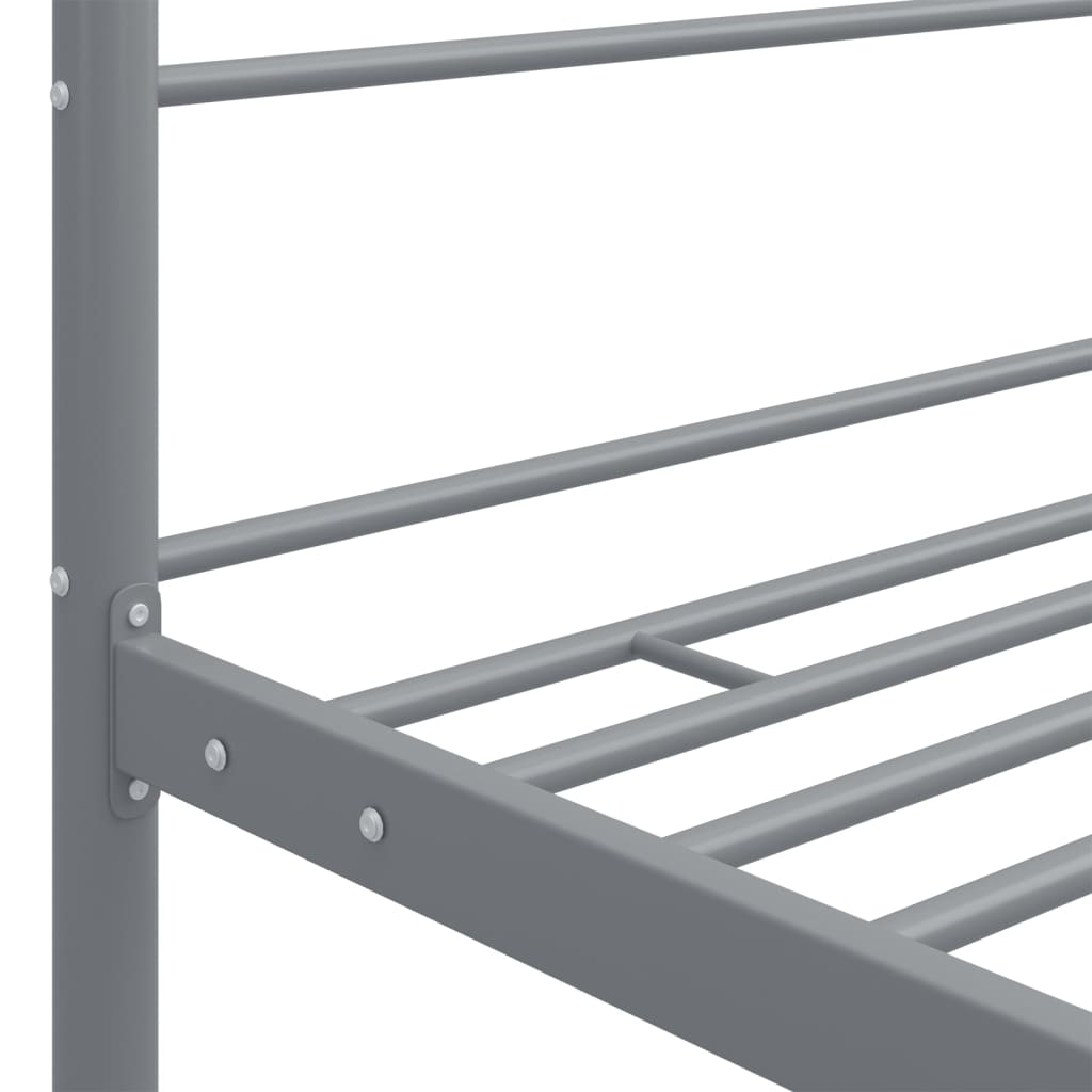 Okvir za krevet s nadstrešnicom sivi metalni 160 x 200 cm