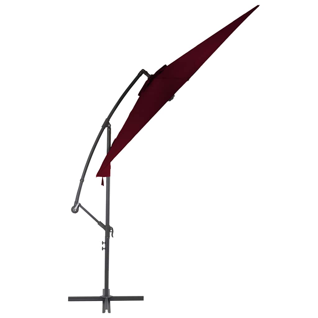 Konzolni vrtni suncobran s aluminijskim stupom 300 cm bordo