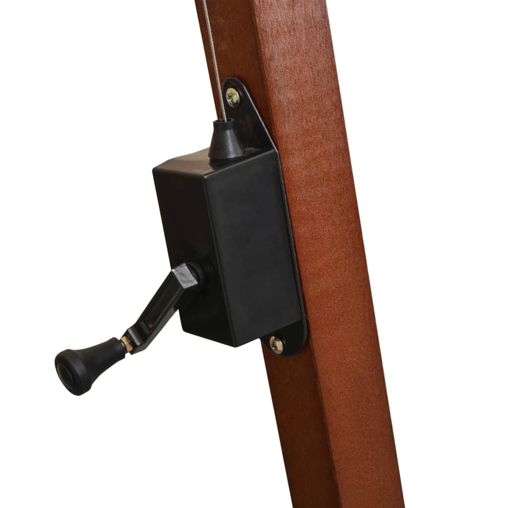 Viseći vrtni suncobran smeđesivi 3,5 x 2,9 m masivna jelovina
