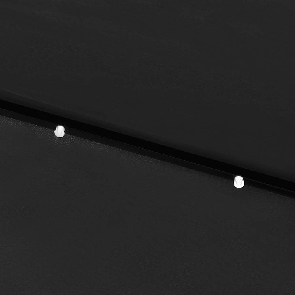 Vrtni suncobran s LED svjetlima i čeličnim stupom 2 x 3 m crni