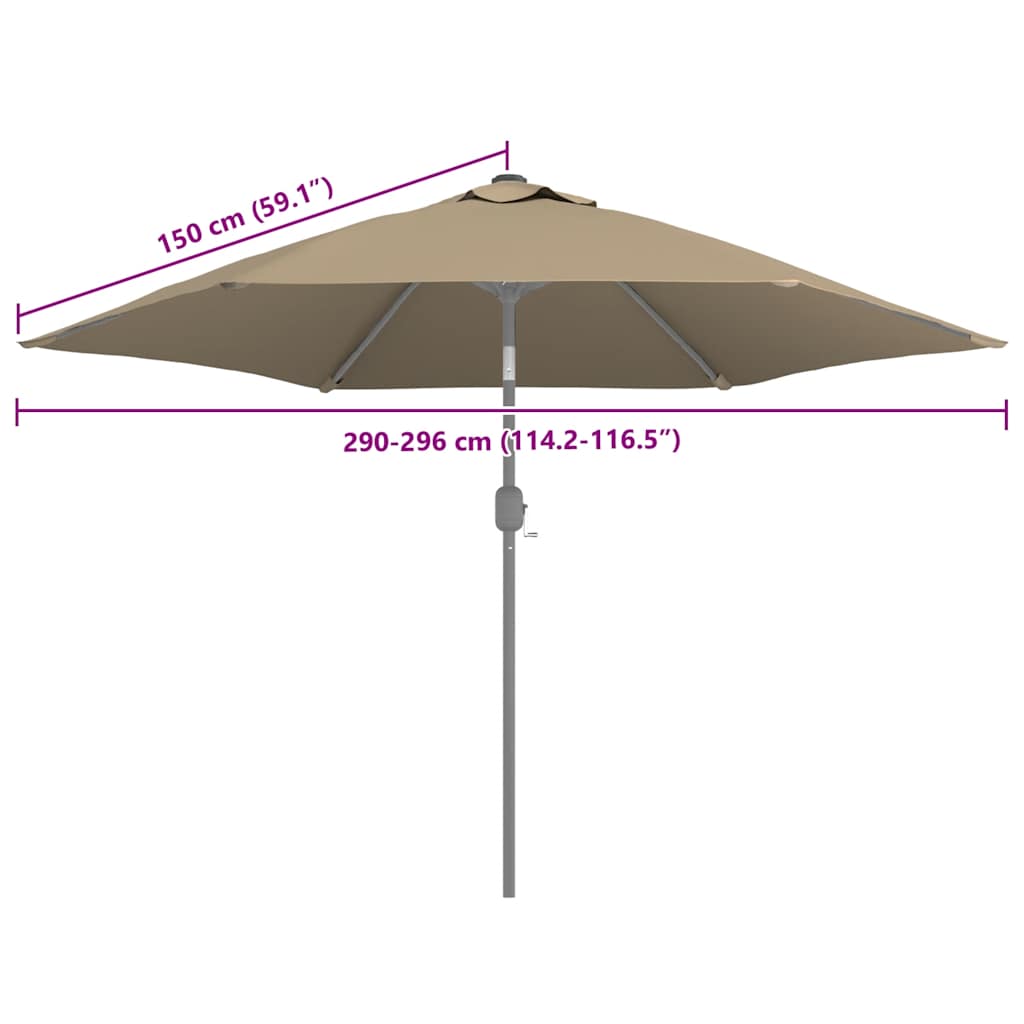 Zamjenska tkanina za vrtni suncobran smeđe-siva 300 cm