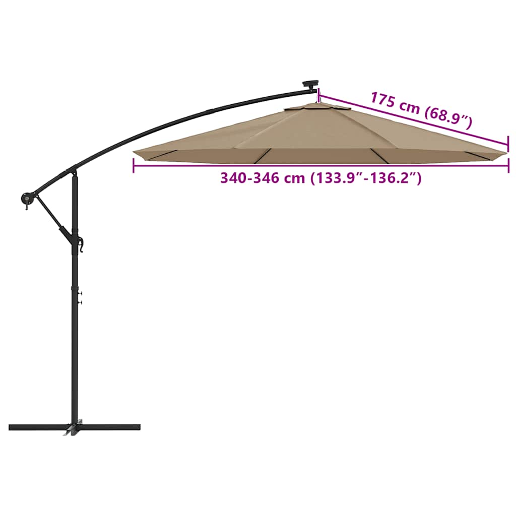 Zamjenska tkanina za konzolni suncobran boje taupe 350 cm