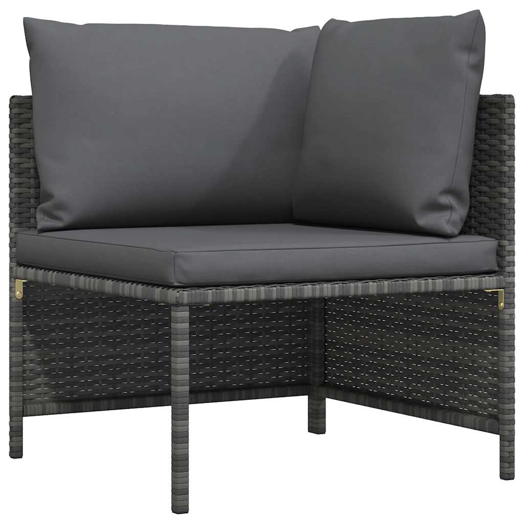 Modularna kutna sofa od poliratana s jastucima siva