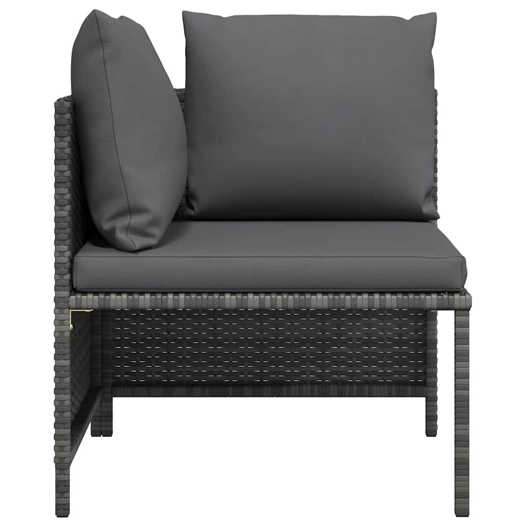 Modularna kutna sofa od poliratana s jastucima siva