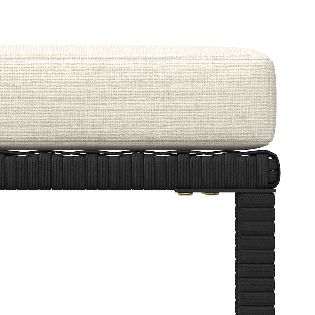 3-dijelni vrtni set sofa od poliratana s jastucima crni