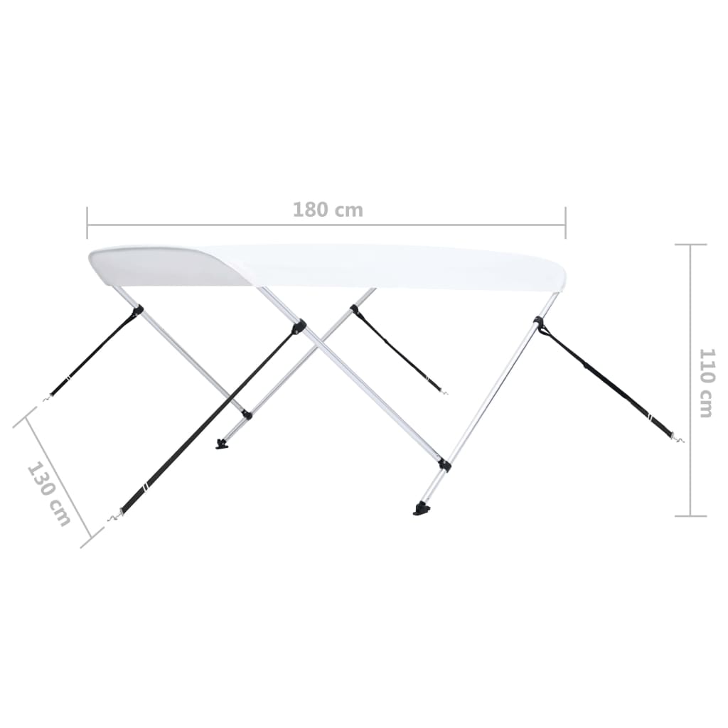 Tenda bimini s 2 luka bijela 180 x 130 x 110 cm