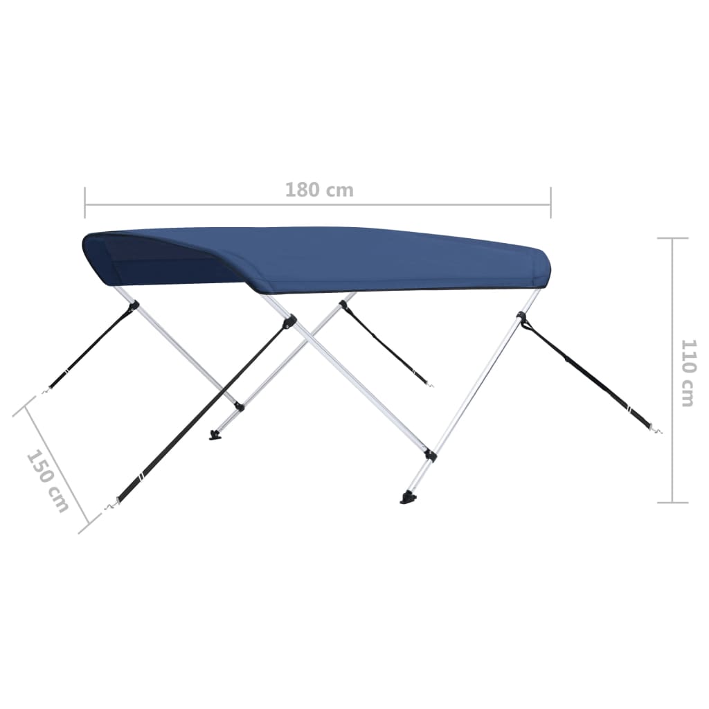 Tenda bimini s 2 luka modra 180 x 150 x 110 cm