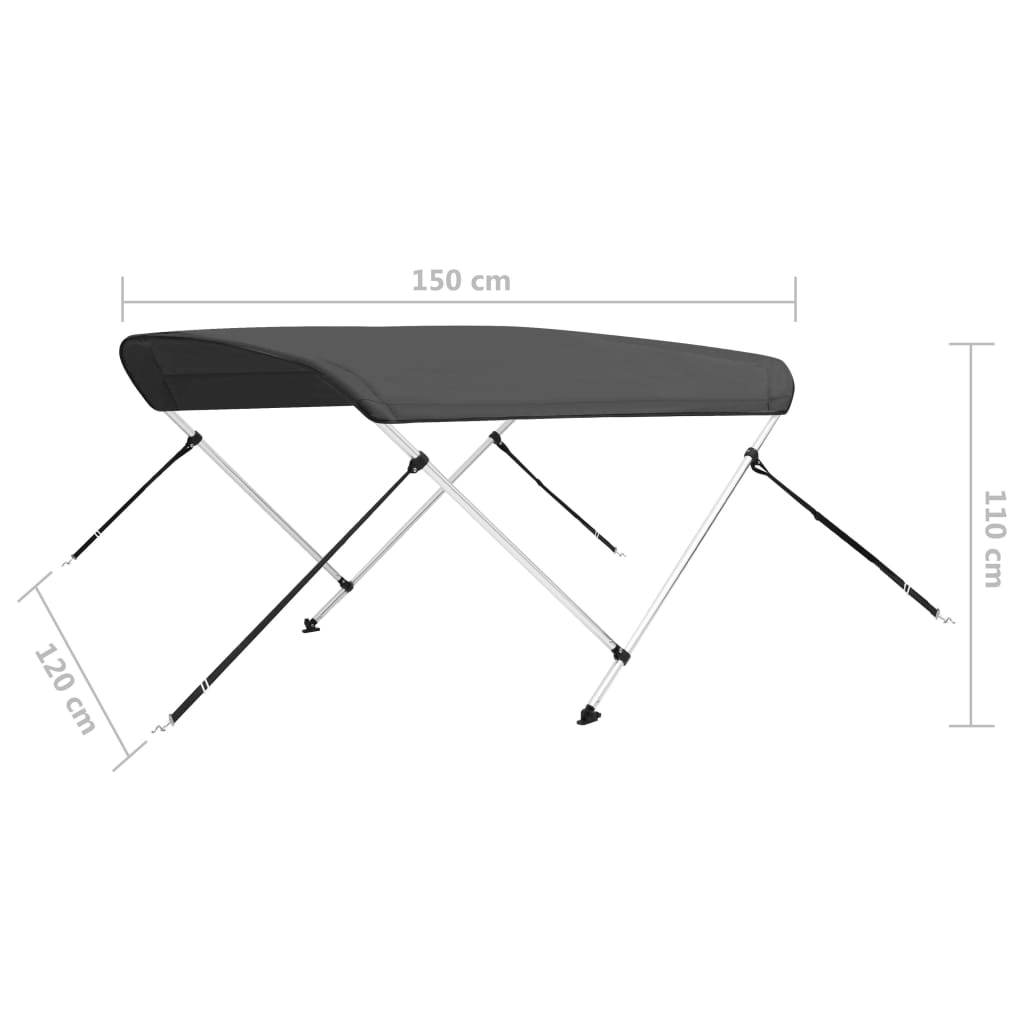 Tenda bimini s 2 luka antracit 150 x 120 x 110 cm