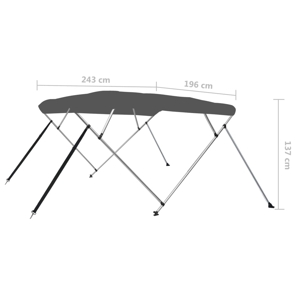 Tenda bimini s 4 luka antracit 243 x 196 x 137 cm