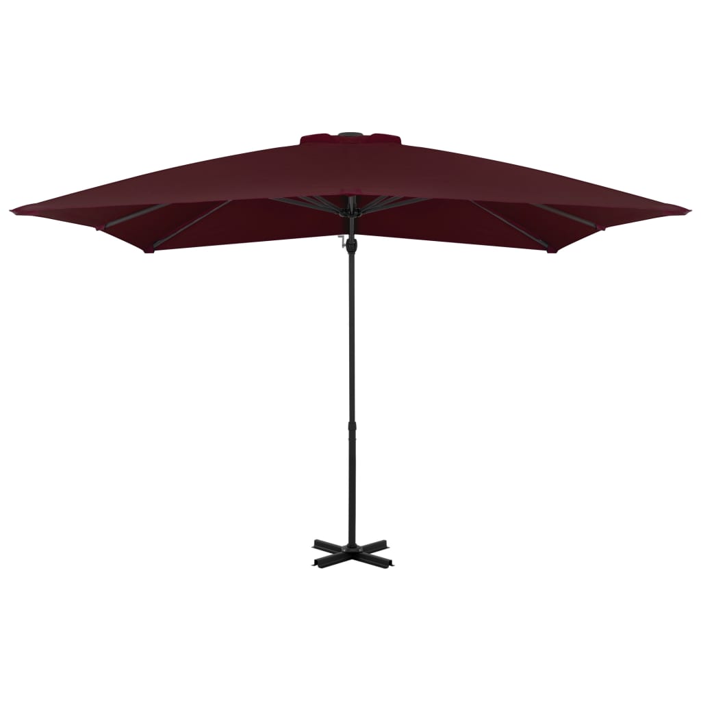Konzolni vrtni suncobran s aluminijskim stupom 250x250 cm bordo