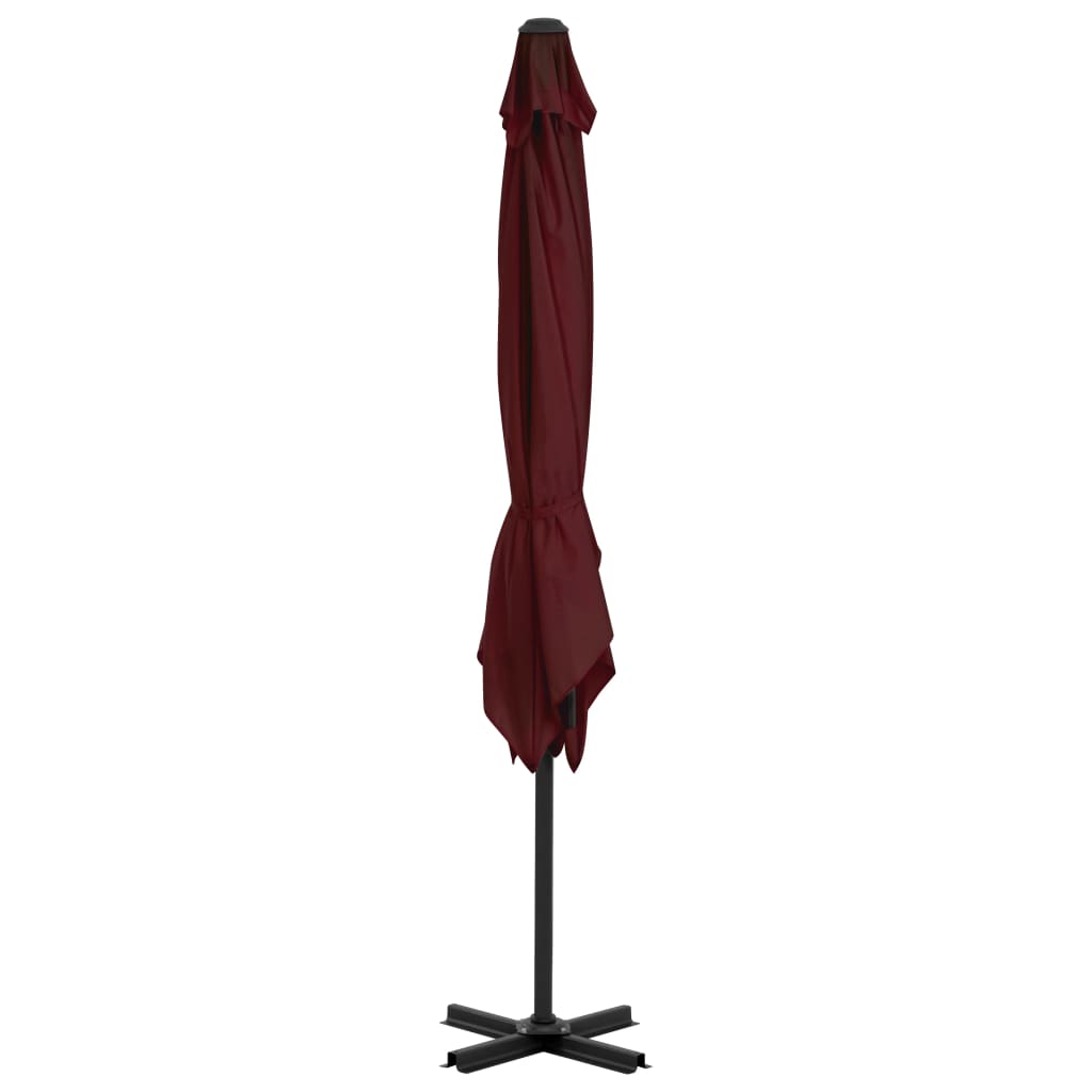 Konzolni vrtni suncobran s aluminijskim stupom 250x250 cm bordo