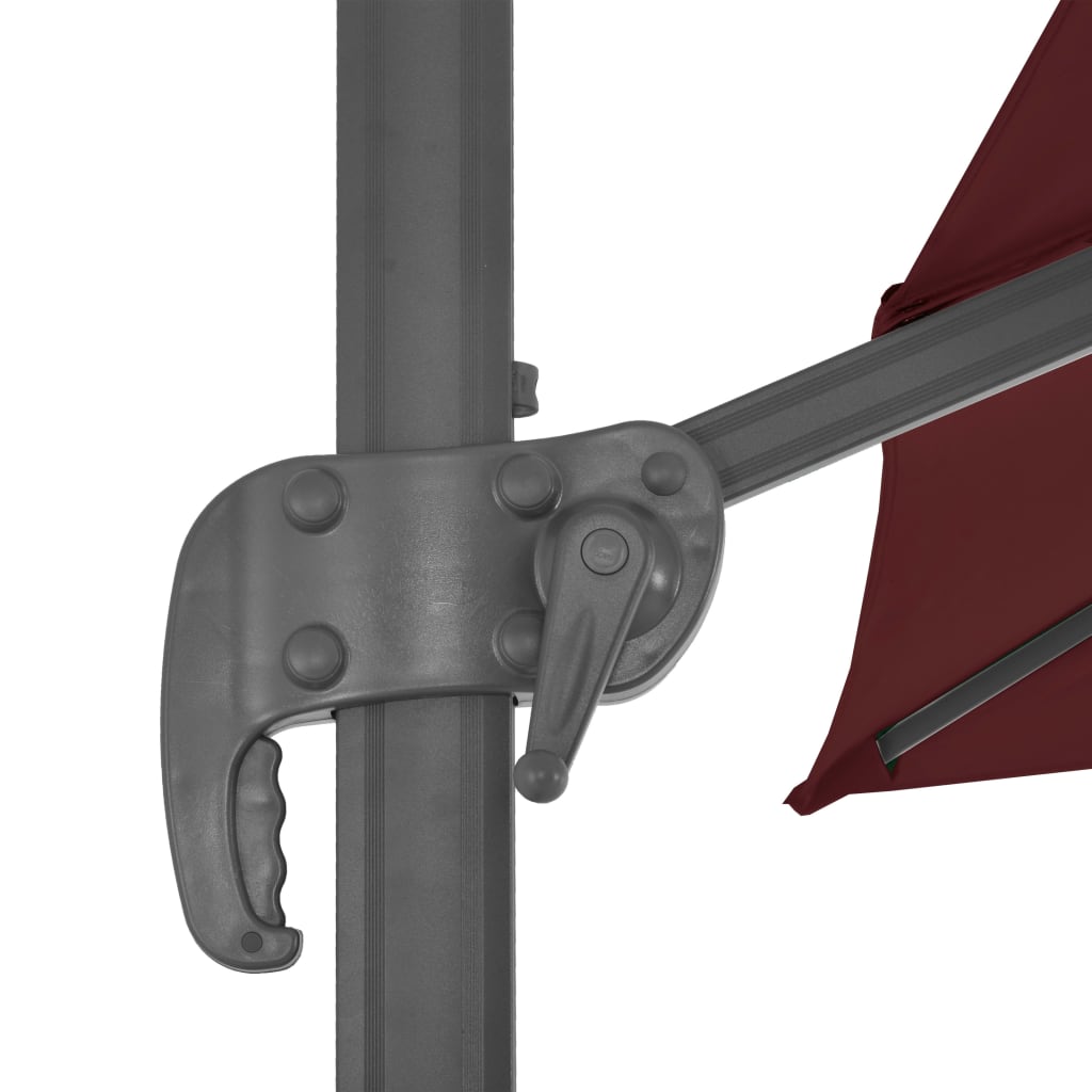 Konzolni vrtni suncobran s aluminijskim stupom 400x300 cm bordo