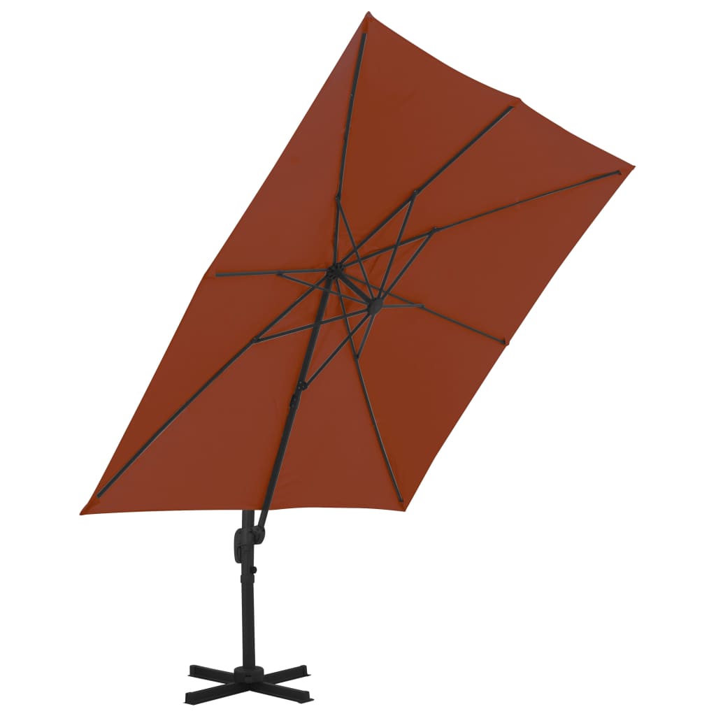 Konzolni suncobran s aluminijskim stupom 300 x 300 cm terakota