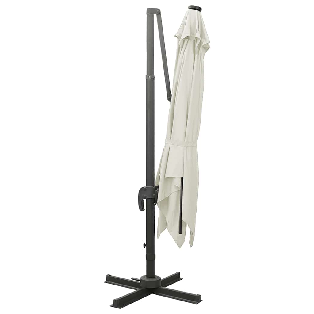 Konzolni vrtni suncobran sa stupom LED 300 cm boja pijeska
