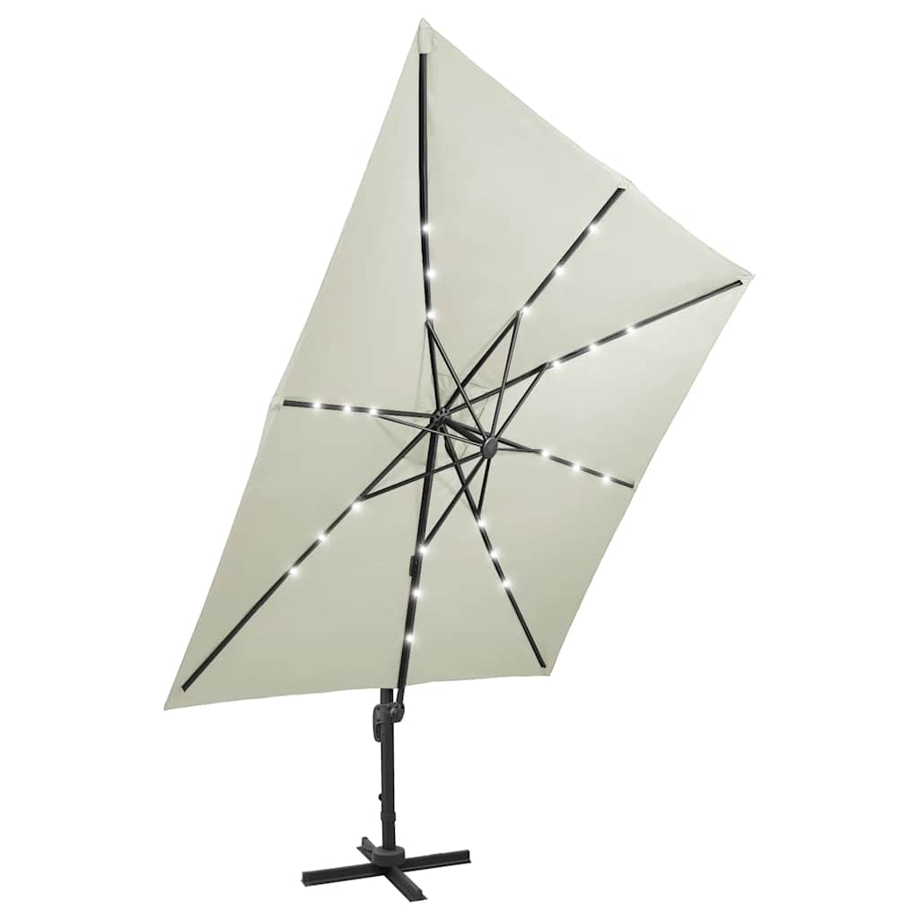 Konzolni vrtni suncobran sa stupom LED 300 cm boja pijeska