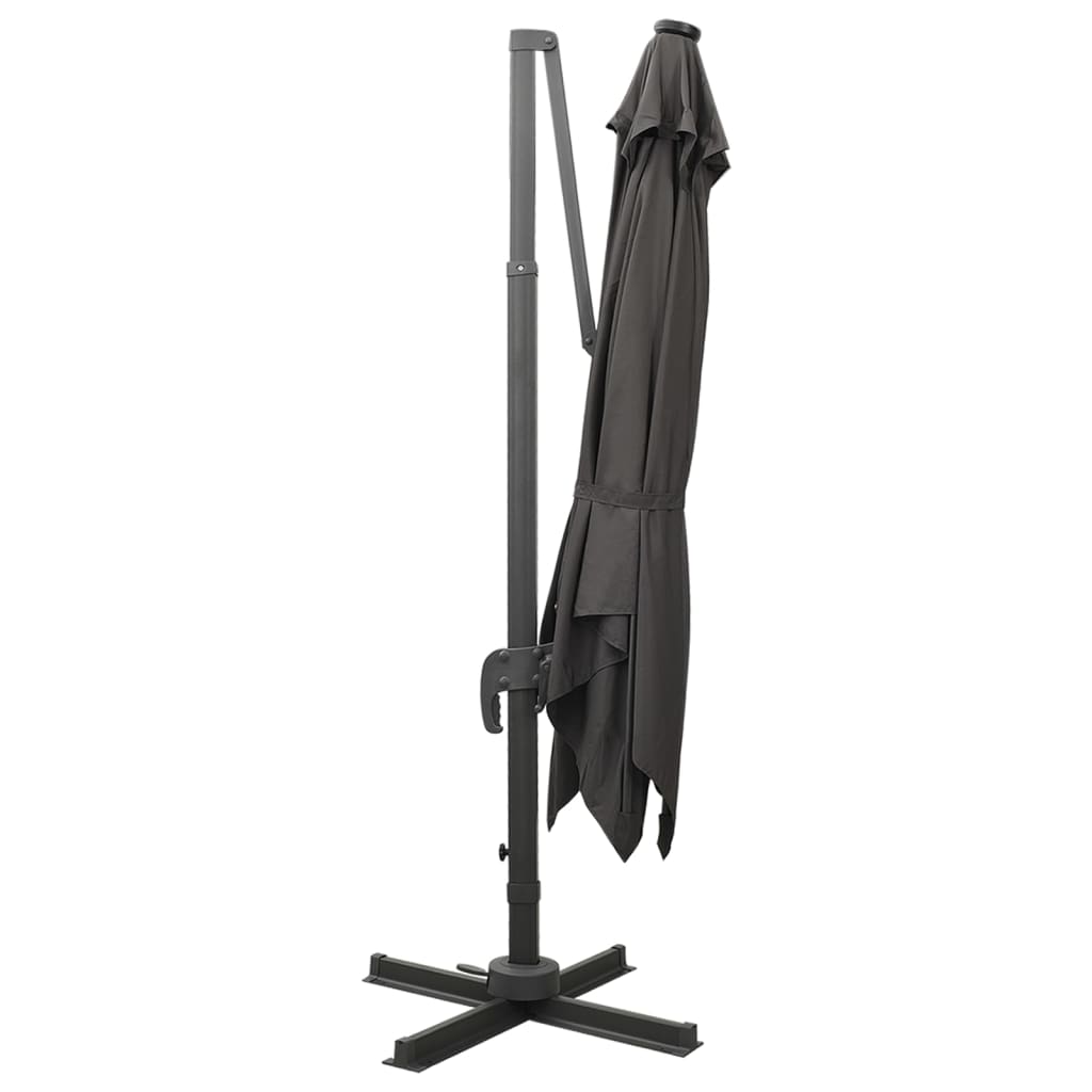 Konzolni vrtni suncobran sa stupom LED 300 cm antracit