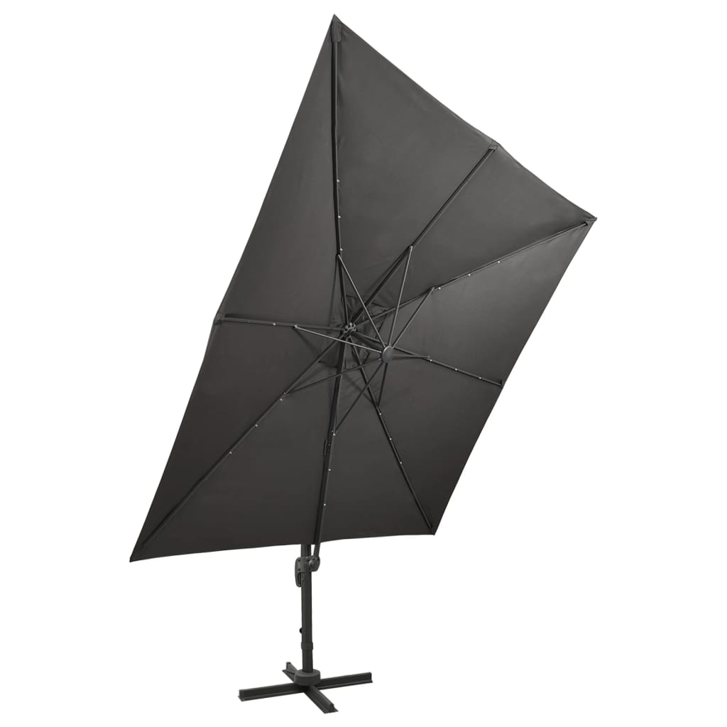 Konzolni vrtni suncobran sa stupom LED 300 cm antracit