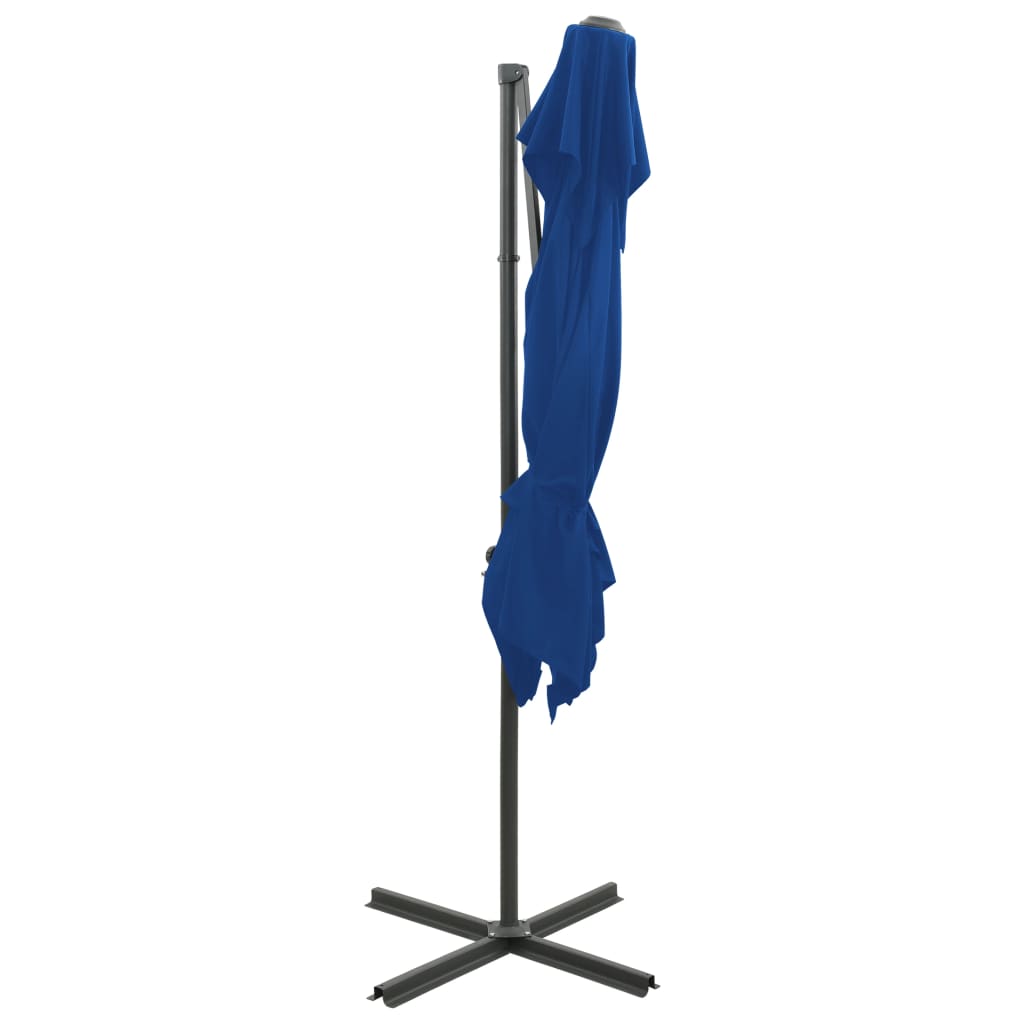 Konzolni vrtni suncobran s dvostrukim vrhom 250 x 250 cm azurni