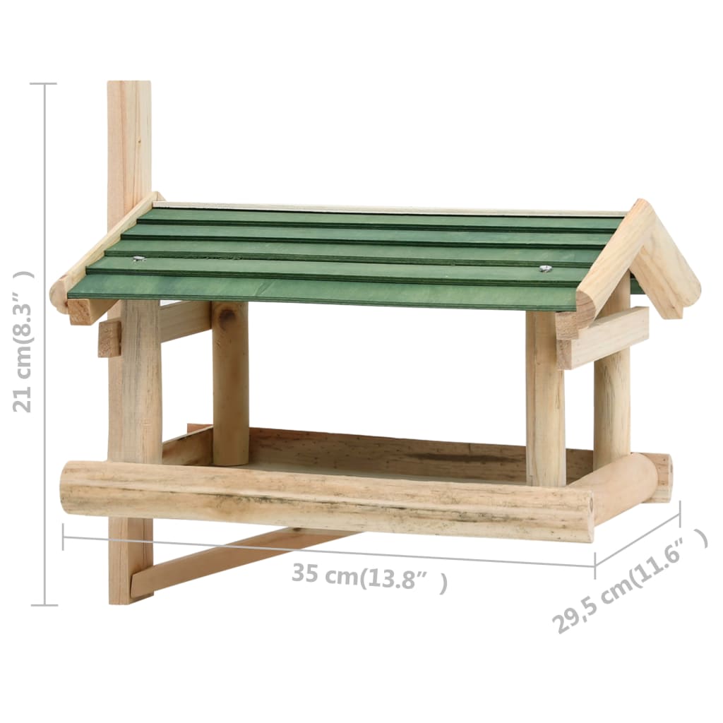 Hranilica za ptice od masivnog drva 35 x 29,5 x 21 cm