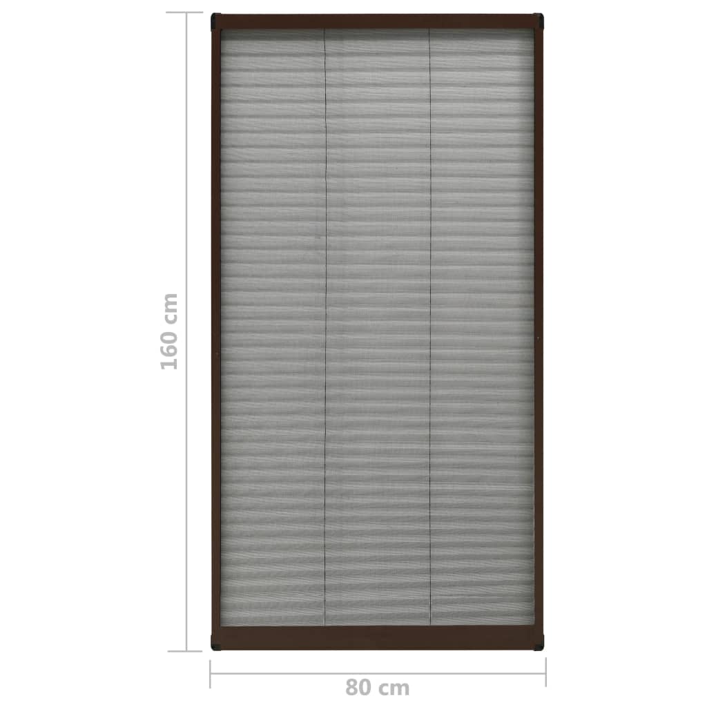 Zaslon protiv insekata za prozore aluminijski smeđi 80 x 160 cm