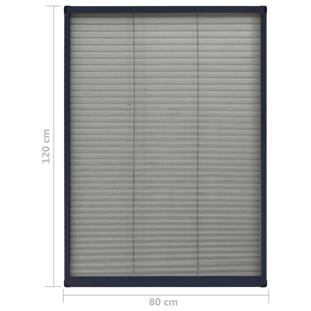 Zaslon protiv insekata za prozore antracit 80 x 120 cm aluminij