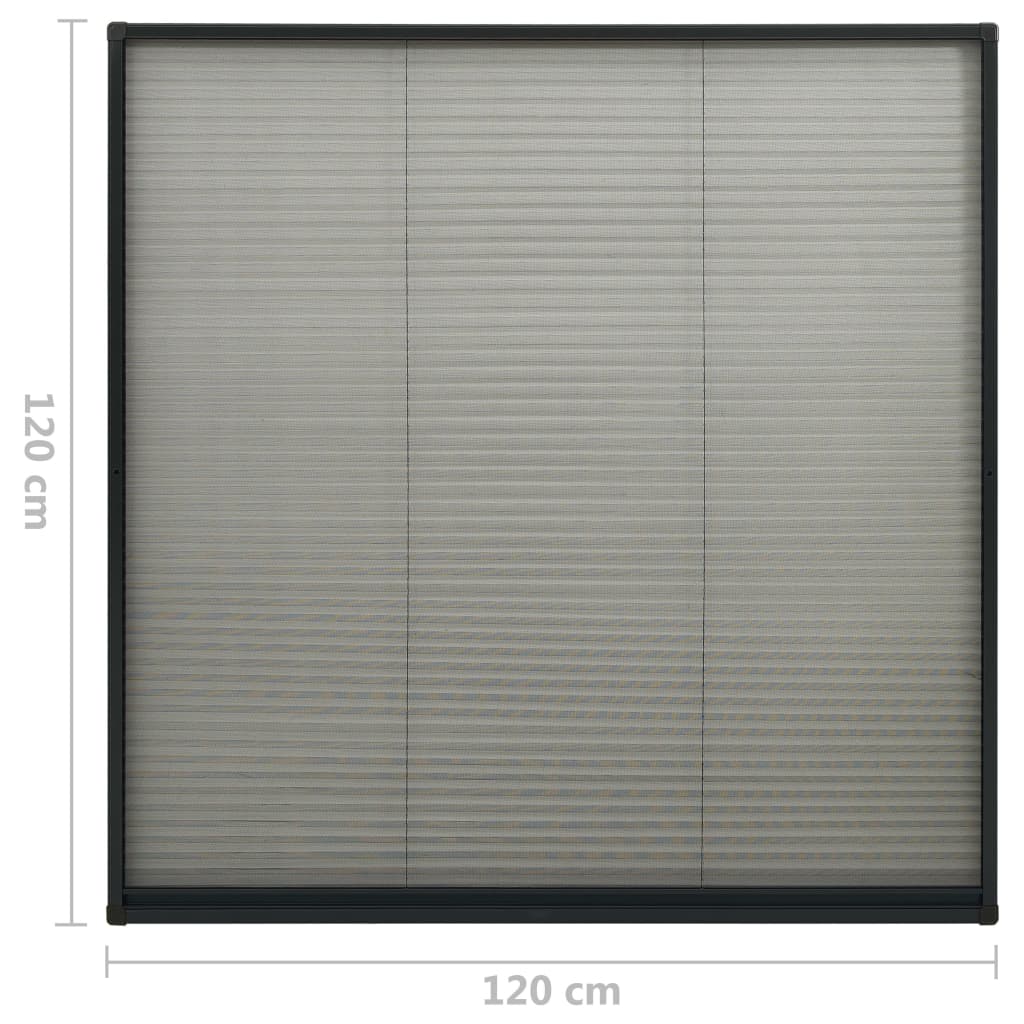 Zaslon protiv insekata za prozore antracit 120x120 cm aluminij