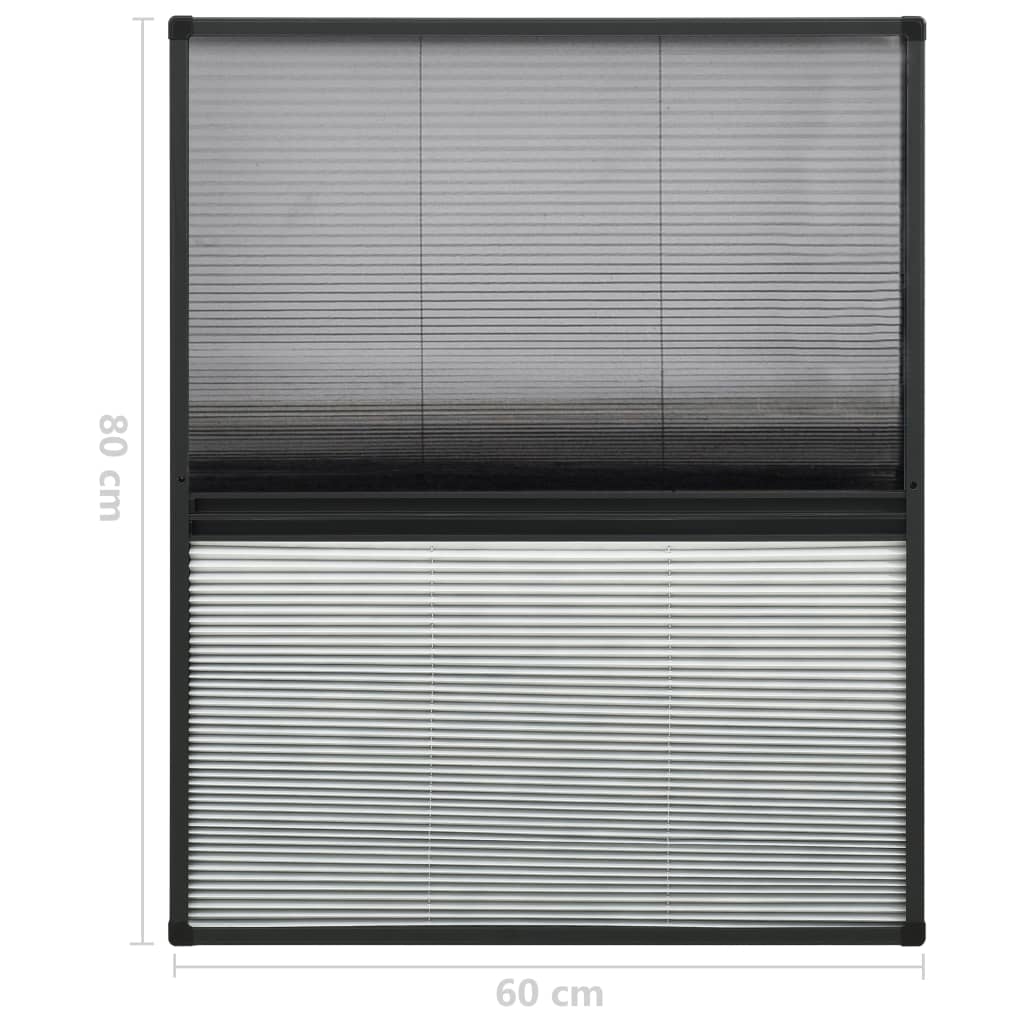 Nabrani zaslon protiv insekata za prozore aluminijski 60x80 cm