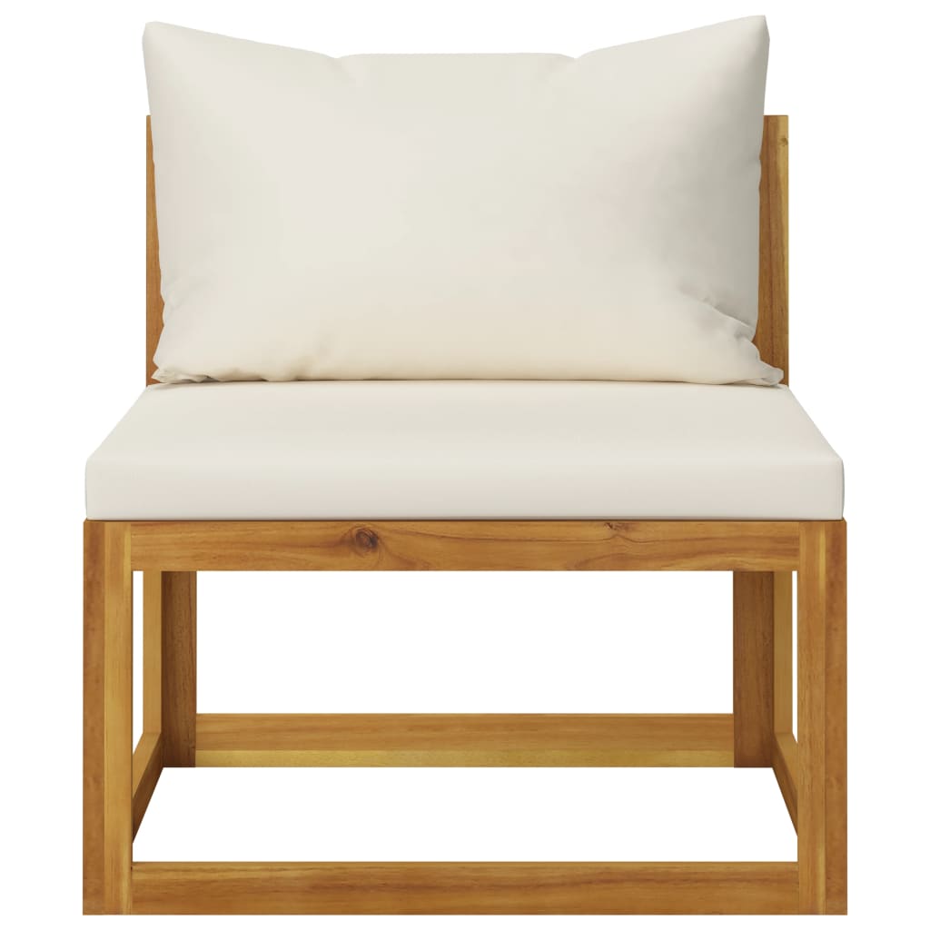 Vrtni četverosjed od masivnog bagremovog drva s jastucima krem
