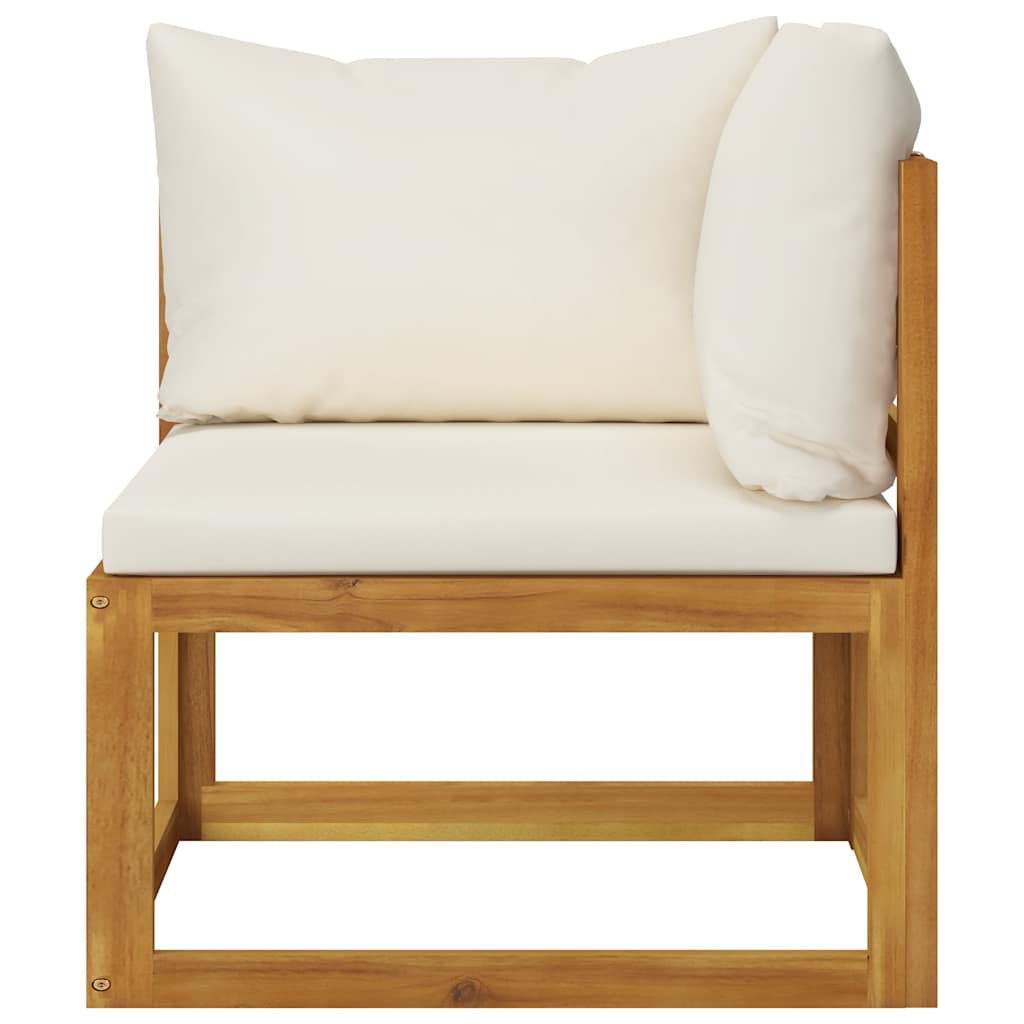6-dijelna vrtna garnitura od bagremovog drva s jastucima krem