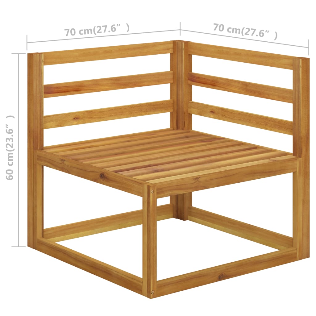 7-dijelna vrtna garnitura s krem jastucima masivno drvo bagrema