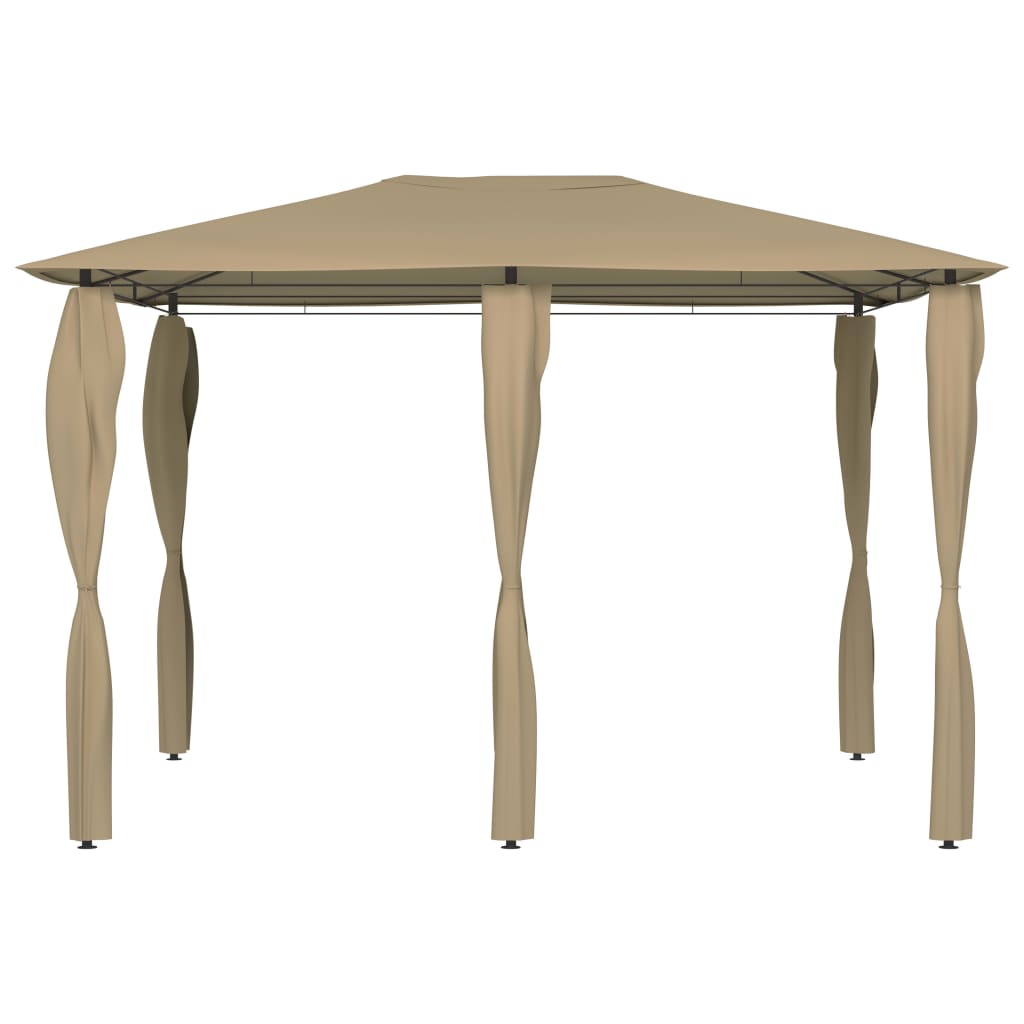 Sjenica s navlakama za stupove 3x4x2,6 m smeđe-siva 160 g/m²