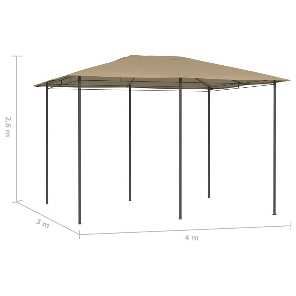 Sjenica 3 x 4 x 2,6 m smeđe-siva 160 g/m²