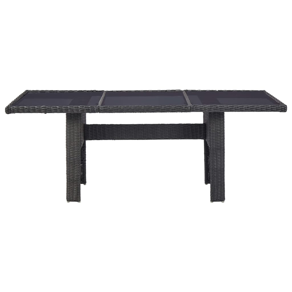 9-dijelni vrtni blagovaonski set od poliratana crni