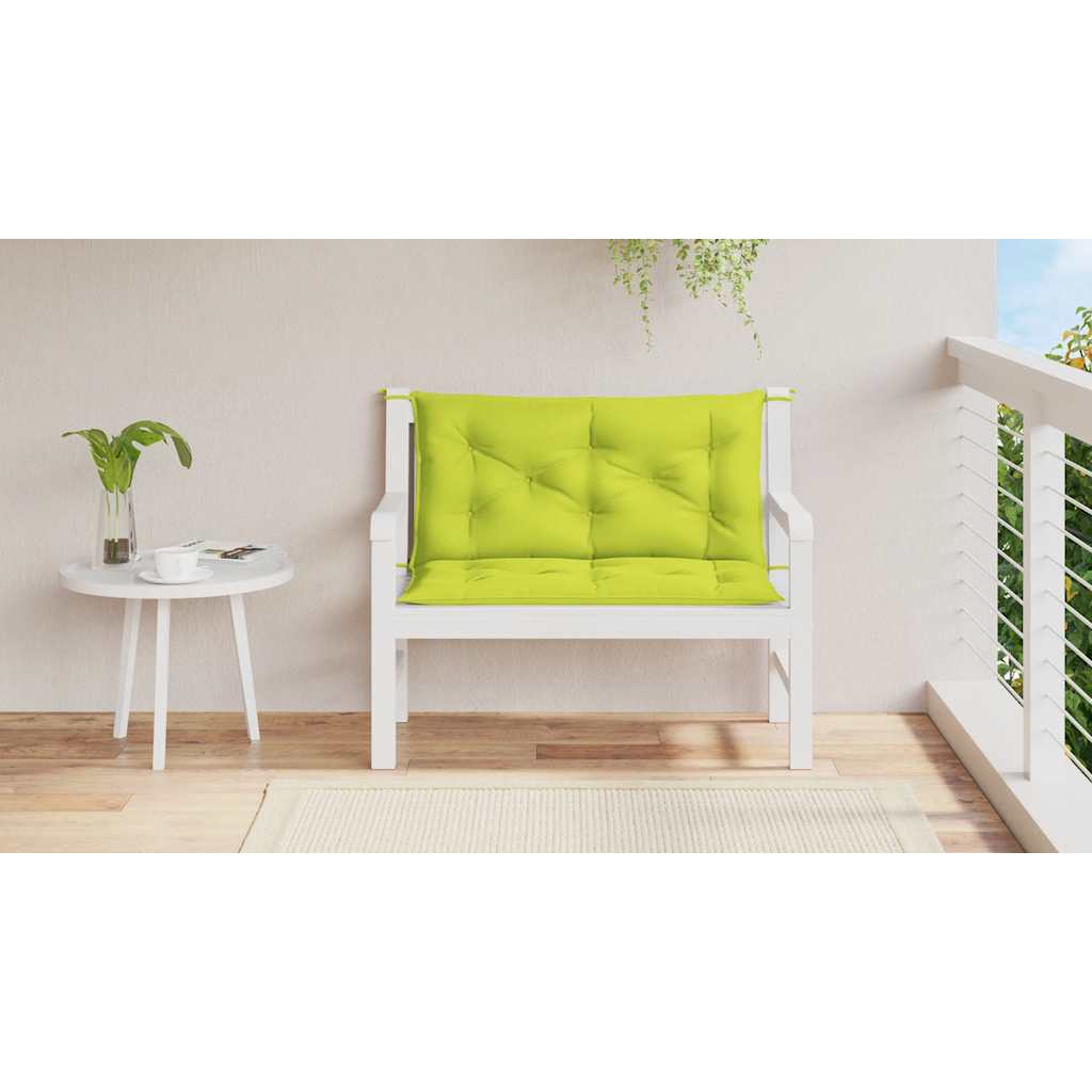 Jastuk za vrtnu klupu jarkozeleni 100x(50+50)x7 cm od tkanine