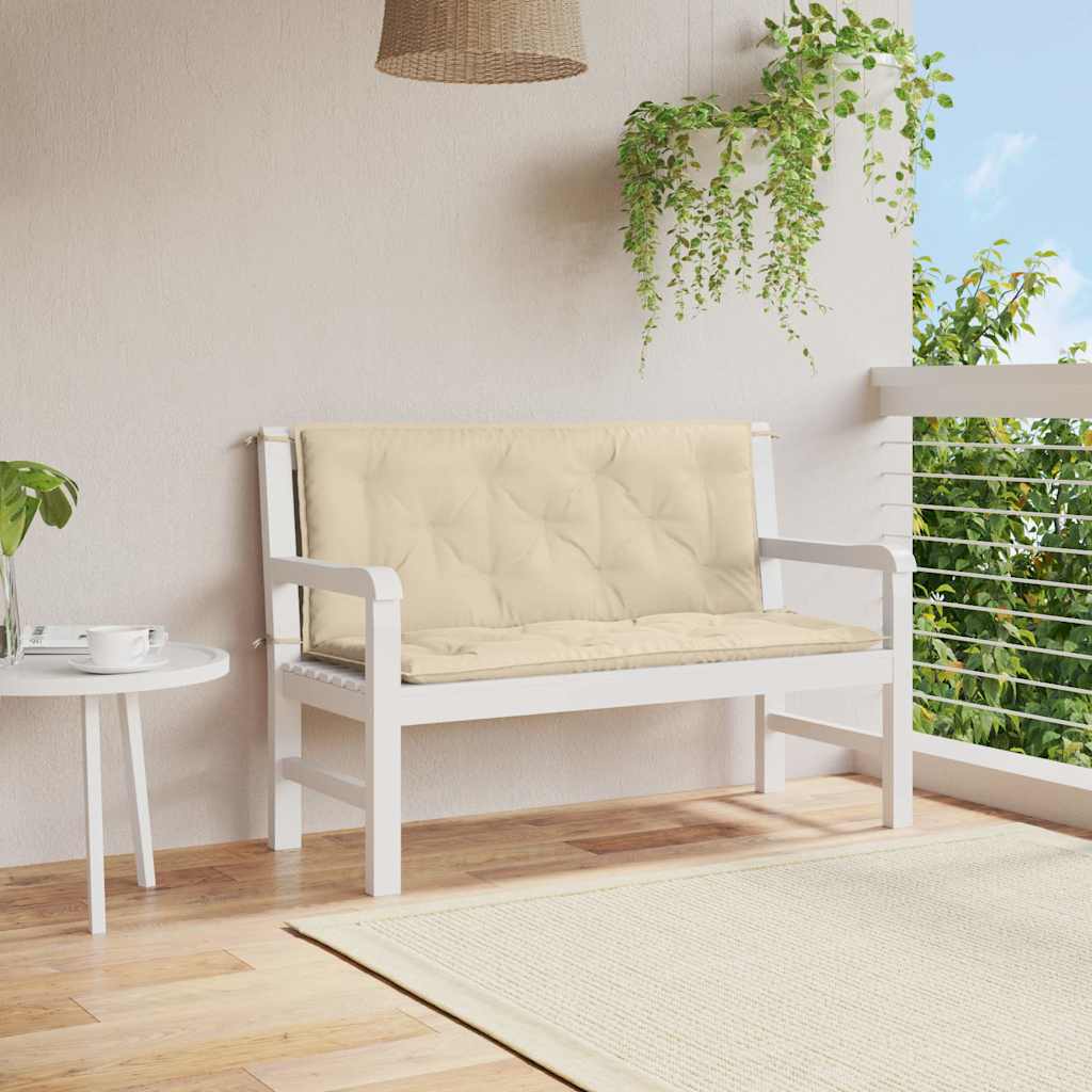 Jastuk za vrtnu klupu bež 120 x (50 + 50) x 7 cm tkanina Oxford