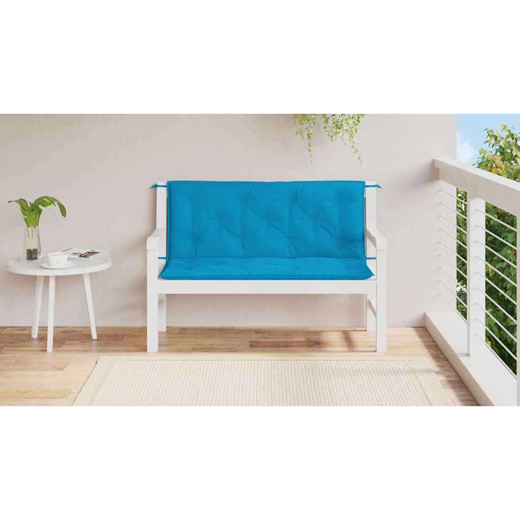 Jastuk za vrtnu klupu svjetloplavi 120x(50+50)x7 cm od tkanine