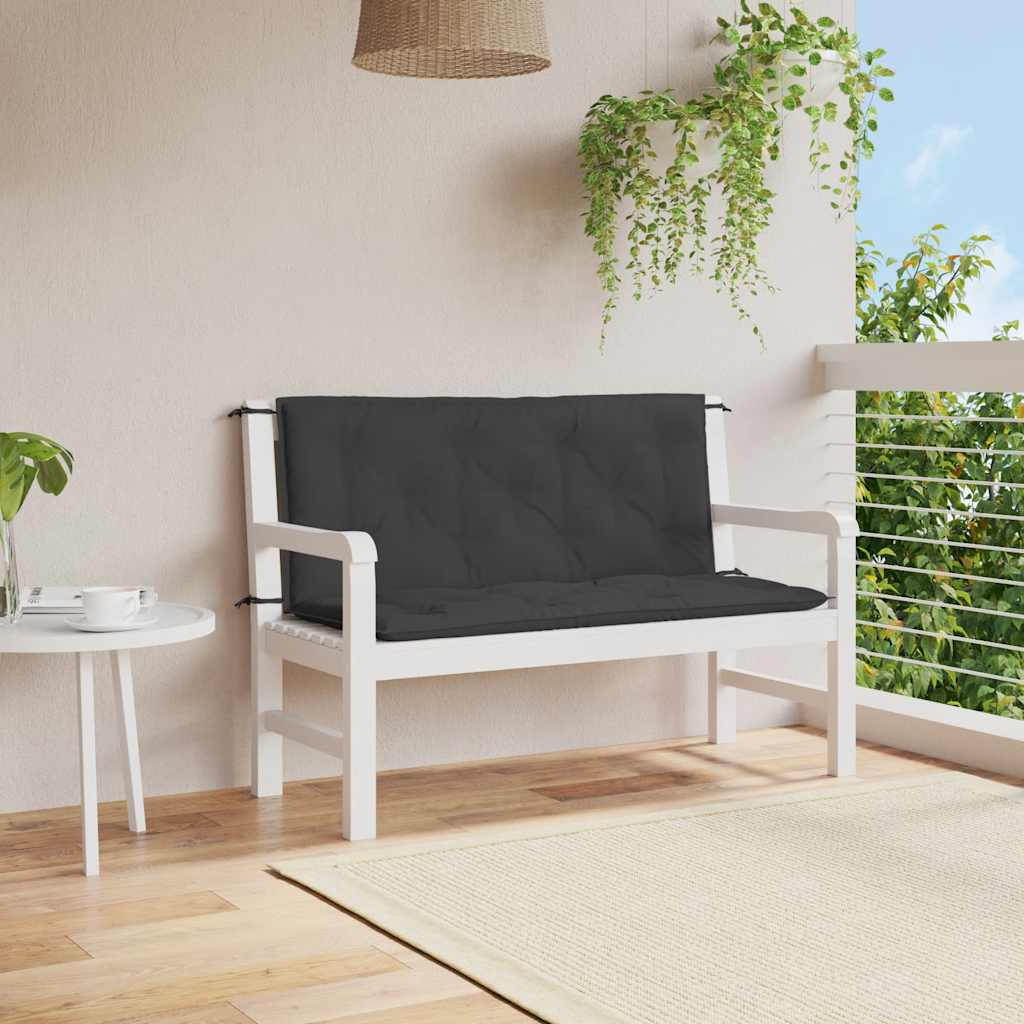 Jastuk za vrtnu klupu crni 120 x (50+50) x 7 cm tkanina Oxford