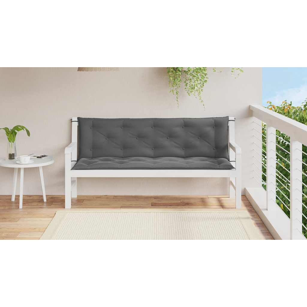 Jastuk za vrtnu klupu antracit 150x(50+50)x7 cm tkanina Oxford