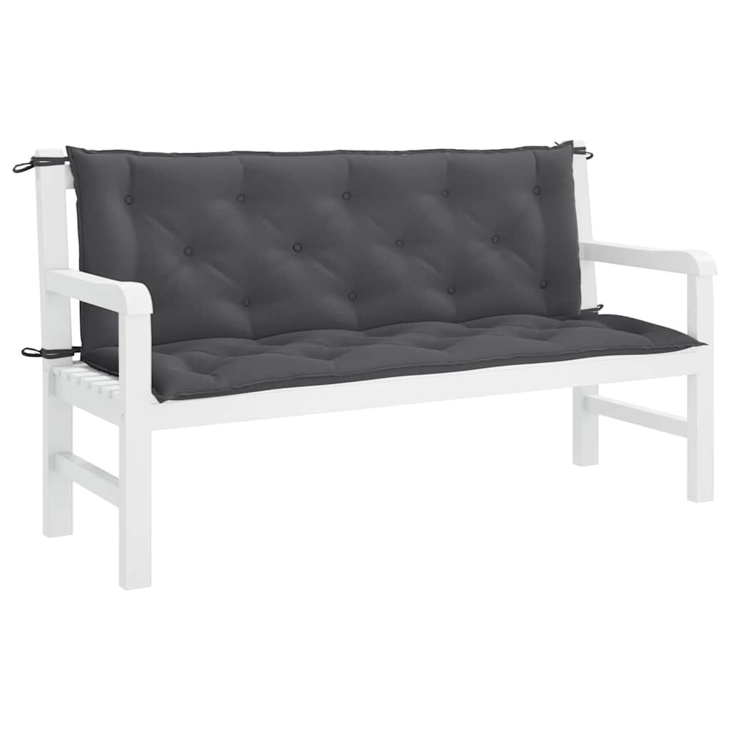 Jastuk za vrtnu klupu antracit 150x(50+50)x7 cm tkanina Oxford