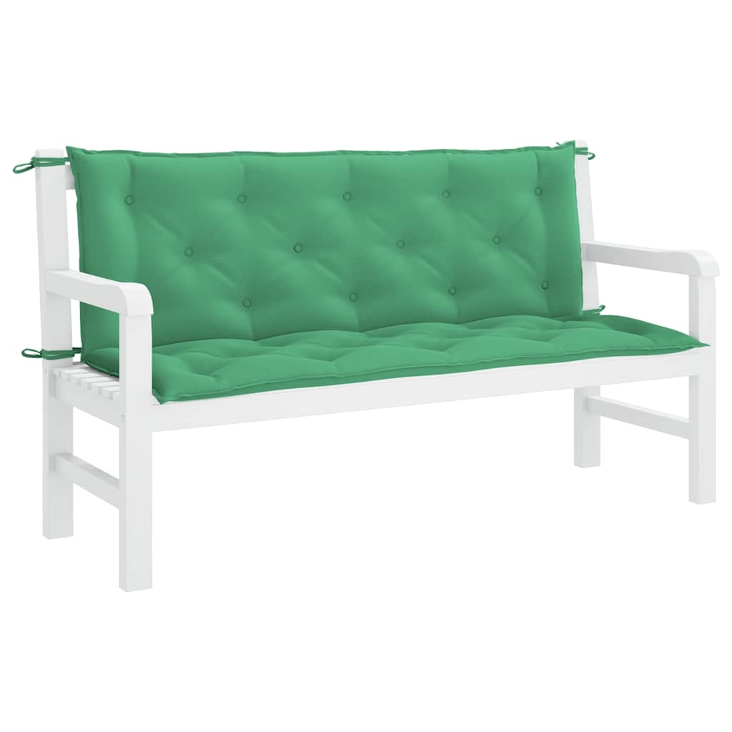 Jastuk za vrtnu klupu zeleni 150x(50+50)x7 cm od tkanine Oxford