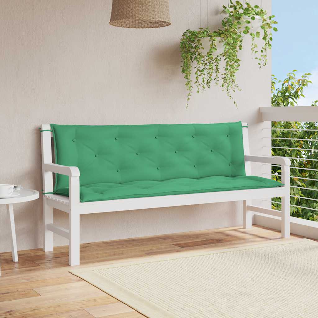 Jastuk za vrtnu klupu zeleni 150x(50+50)x7 cm od tkanine Oxford