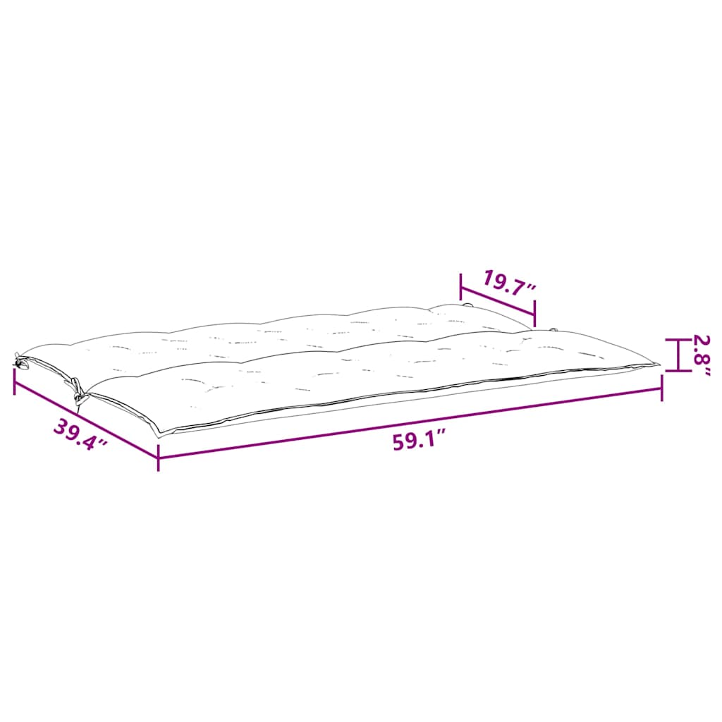 Jastuk za vrtnu klupu crni 150 x (50+50) x 7 cm tkanina Oxford