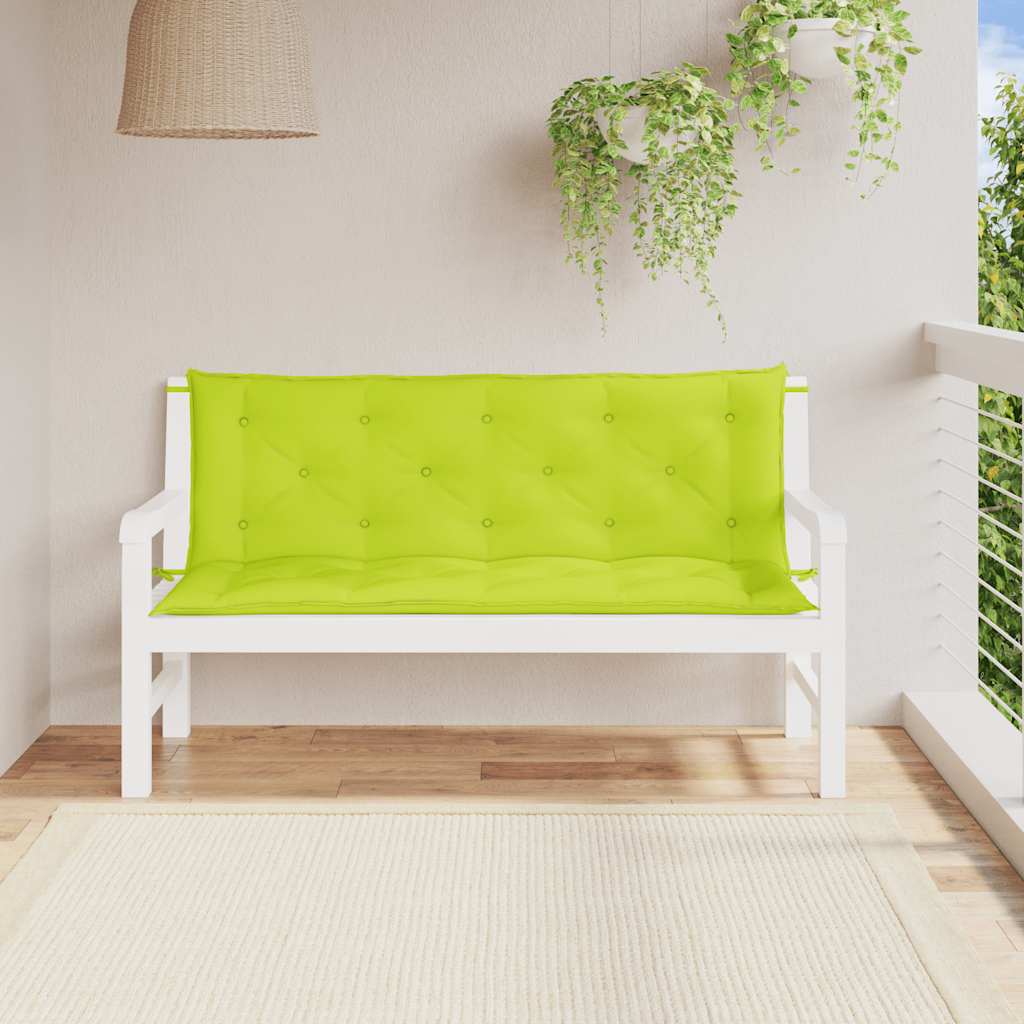 Jastuk za vrtnu klupu jarkozeleni 150x(50+50)x7 cm od tkanine