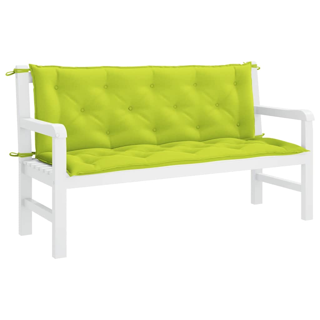 Jastuk za vrtnu klupu jarkozeleni 150x(50+50)x7 cm od tkanine