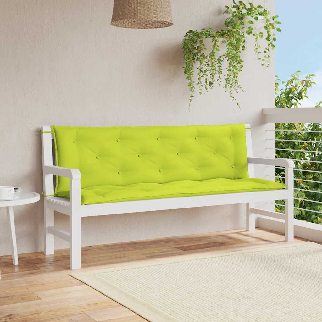 Jastuk za vrtnu klupu jarkozeleni 150x(50+50)x7 cm od tkanine