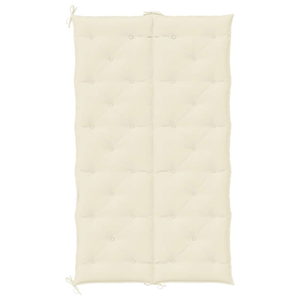 Jastuk za vrtnu klupu krem bijeli 180x(50+50)x7 cm od tkanine