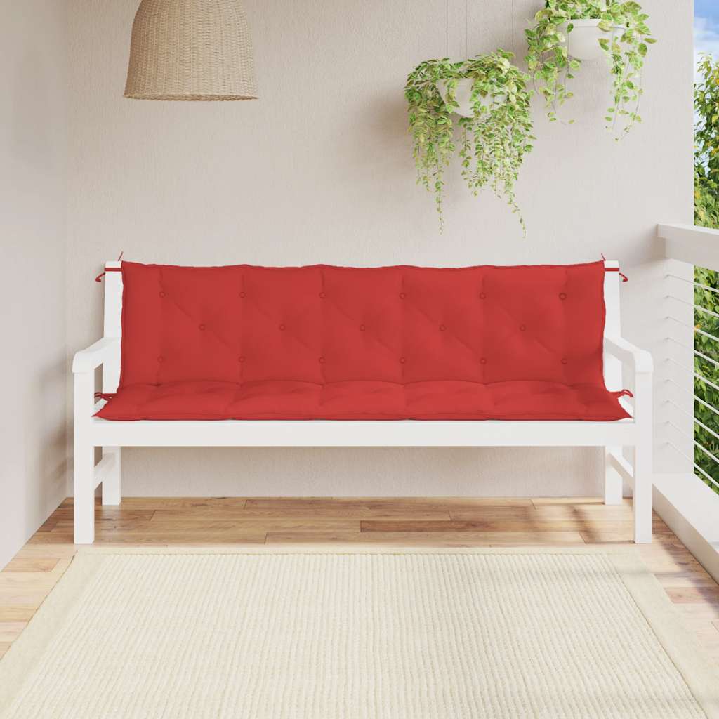 Jastuk za vrtnu klupu crveni 180x(50+50)x7 cm od tkanine Oxford