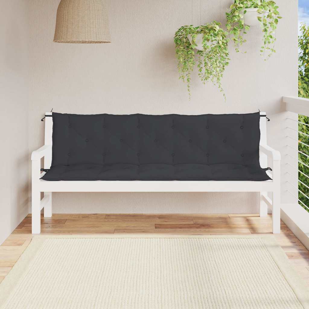 Jastuk za vrtnu klupu crni 180 x (50+50) x 7 cm tkanina Oxford